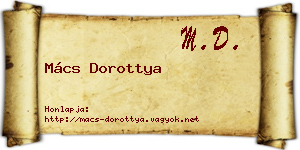 Mács Dorottya névjegykártya