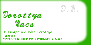 dorottya macs business card