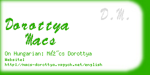 dorottya macs business card